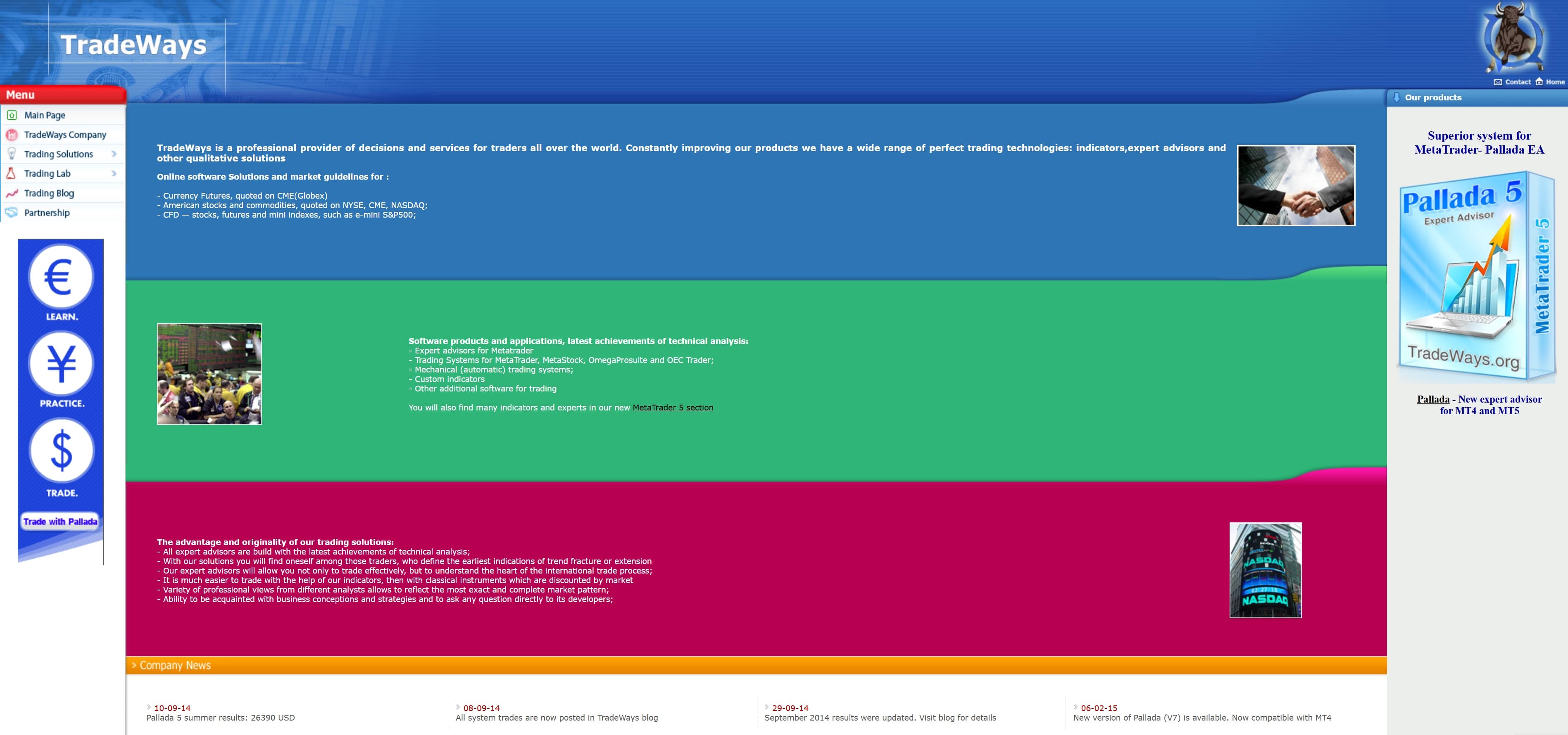 Original TradeWays website from 2004